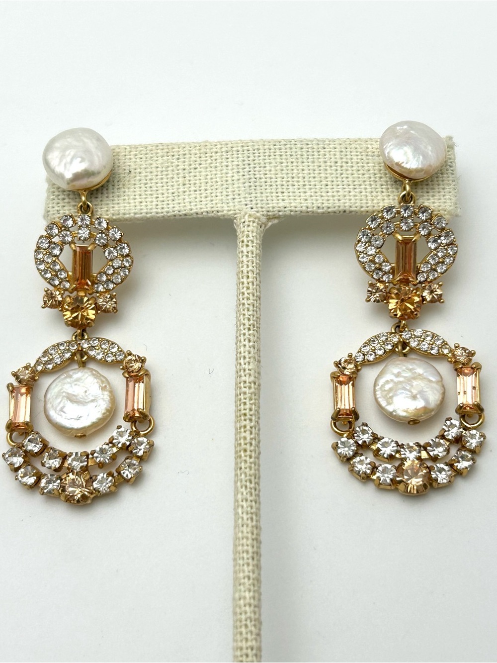 J. Crew Freshwater Coin Pearl Jeweled Earrings
